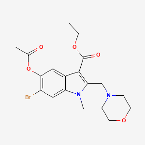 molecular formula C19H23BrN2O5 B4289839 ethyl 5-(acetyloxy)-6-bromo-1-methyl-2-(morpholin-4-ylmethyl)-1H-indole-3-carboxylate 