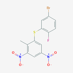 molecular formula C13H8BrFN2O4S B4289844 1-[(5-bromo-2-fluorophenyl)thio]-2-methyl-3,5-dinitrobenzene 