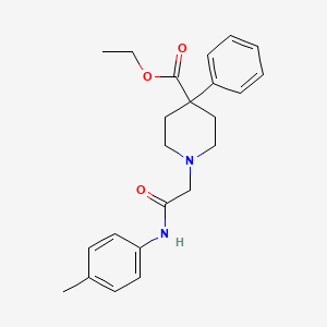 molecular formula C23H28N2O3 B4289869 ethyl 1-{2-[(4-methylphenyl)amino]-2-oxoethyl}-4-phenylpiperidine-4-carboxylate 