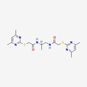 molecular formula C19H26N6O2S2 B4289874 N,N'-propane-1,2-diylbis{2-[(4,6-dimethylpyrimidin-2-yl)thio]acetamide} 