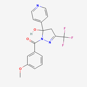 1-(3-methoxybenzoyl)-5-pyridin-4-yl-3-(trifluoromethyl)-4,5-dihydro-1H-pyrazol-5-ol