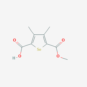 molecular formula C9H10O4Se B428995 5-(Methoxycarbonyl)-3,4-dimethylselenophene-2-carboxylic acid 