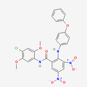 molecular formula C27H21ClN4O8 B4290025 N-(4-chloro-2,5-dimethoxyphenyl)-3,5-dinitro-2-[(4-phenoxyphenyl)amino]benzamide 