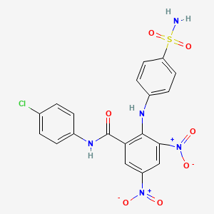 molecular formula C19H14ClN5O7S B4290030 2-{[4-(aminosulfonyl)phenyl]amino}-N-(4-chlorophenyl)-3,5-dinitrobenzamide 