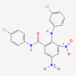 molecular formula C19H12Cl2N4O5 B4290038 N-(4-chlorophenyl)-2-[(3-chlorophenyl)amino]-3,5-dinitrobenzamide 