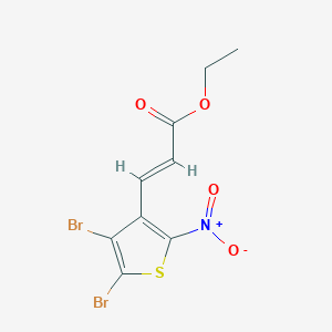 molecular formula C9H7Br2NO4S B429004 Ethyl 3-{4,5-dibromo-2-nitro-3-thienyl}acrylate 
