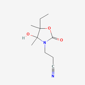 molecular formula C10H16N2O3 B4290071 3-(5-ethyl-4-hydroxy-4,5-dimethyl-2-oxo-1,3-oxazolidin-3-yl)propanenitrile 