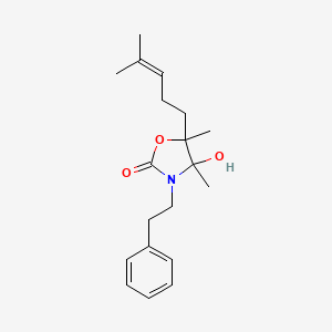 molecular formula C19H27NO3 B4290073 4-hydroxy-4,5-dimethyl-5-(4-methylpent-3-en-1-yl)-3-(2-phenylethyl)-1,3-oxazolidin-2-one 