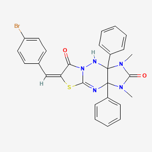 6-(4-bromobenzylidene)-1,3-dimethyl-3a,9a-diphenyl-3,3a,9,9a-tetrahydroimidazo[4,5-e][1,3]thiazolo[3,2-b][1,2,4]triazine-2,7(1H,6H)-dione
