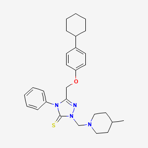 5-[(4-cyclohexylphenoxy)methyl]-2-[(4-methylpiperidin-1-yl)methyl]-4-phenyl-2,4-dihydro-3H-1,2,4-triazole-3-thione