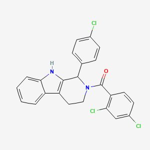 molecular formula C24H17Cl3N2O B4290144 1-(4-chlorophenyl)-2-(2,4-dichlorobenzoyl)-2,3,4,9-tetrahydro-1H-beta-carboline 