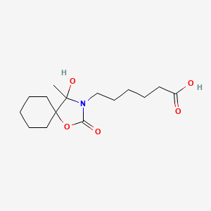 molecular formula C15H25NO5 B4290162 6-(4-hydroxy-4-methyl-2-oxo-1-oxa-3-azaspiro[4.5]dec-3-yl)hexanoic acid 