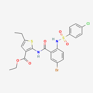 ethyl 2-[(5-bromo-2-{[(4-chlorophenyl)sulfonyl]amino}benzoyl)amino]-5-ethylthiophene-3-carboxylate