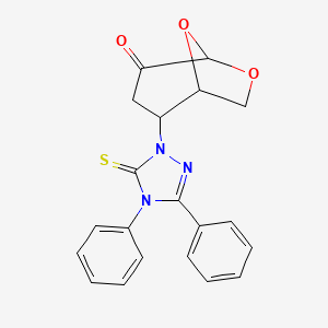 molecular formula C20H17N3O3S B4290200 2-(3,4-diphenyl-5-thioxo-4,5-dihydro-1H-1,2,4-triazol-1-yl)-6,8-dioxabicyclo[3.2.1]octan-4-one 