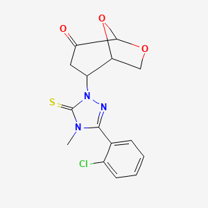 2-[3-(2-chlorophenyl)-4-methyl-5-thioxo-4,5-dihydro-1H-1,2,4-triazol-1-yl]-6,8-dioxabicyclo[3.2.1]octan-4-one