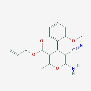 molecular formula C18H18N2O4 B4290245 allyl 6-amino-5-cyano-4-(2-methoxyphenyl)-2-methyl-4H-pyran-3-carboxylate 