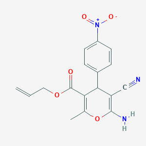 allyl 6-amino-5-cyano-2-methyl-4-(4-nitrophenyl)-4H-pyran-3-carboxylate