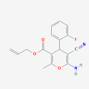 allyl 6-amino-5-cyano-4-(2-fluorophenyl)-2-methyl-4H-pyran-3-carboxylate