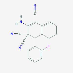 2-amino-4-(2-iodophenyl)-4a,5,6,7-tetrahydronaphthalene-1,3,3(4H)-tricarbonitrile