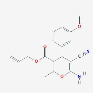 allyl 6-amino-5-cyano-4-(3-methoxyphenyl)-2-methyl-4H-pyran-3-carboxylate
