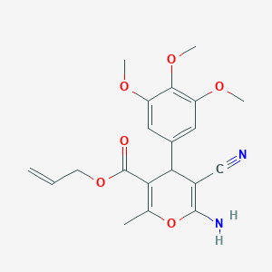 molecular formula C20H22N2O6 B4290297 allyl 6-amino-5-cyano-2-methyl-4-(3,4,5-trimethoxyphenyl)-4H-pyran-3-carboxylate 