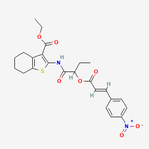 molecular formula C24H26N2O7S B4290314 ethyl 2-[(2-{[3-(4-nitrophenyl)acryloyl]oxy}butanoyl)amino]-4,5,6,7-tetrahydro-1-benzothiophene-3-carboxylate 