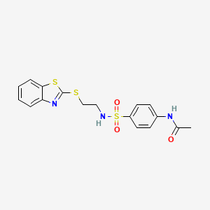 molecular formula C17H17N3O3S3 B4290324 N-[4-({[2-(1,3-benzothiazol-2-ylthio)ethyl]amino}sulfonyl)phenyl]acetamide 