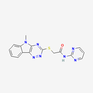 2-[(5-methyl-5H-[1,2,4]triazino[5,6-b]indol-3-yl)thio]-N-pyrimidin-2-ylacetamide