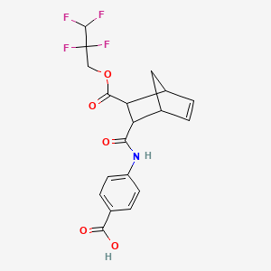 molecular formula C19H17F4NO5 B4290359 4-[({3-[(2,2,3,3-tetrafluoropropoxy)carbonyl]bicyclo[2.2.1]hept-5-en-2-yl}carbonyl)amino]benzoic acid 