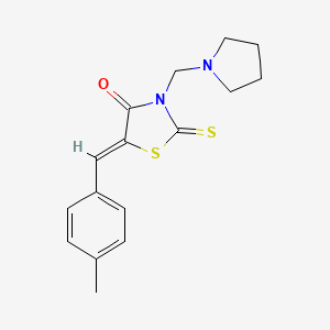 5-(4-methylbenzylidene)-3-(pyrrolidin-1-ylmethyl)-2-thioxo-1,3-thiazolidin-4-one