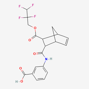 molecular formula C19H17F4NO5 B4290386 3-[({3-[(2,2,3,3-tetrafluoropropoxy)carbonyl]bicyclo[2.2.1]hept-5-en-2-yl}carbonyl)amino]benzoic acid 