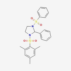molecular formula C24H26N2O4S2 B4290411 1-(mesitylsulfonyl)-2-phenyl-3-(phenylsulfonyl)imidazolidine 