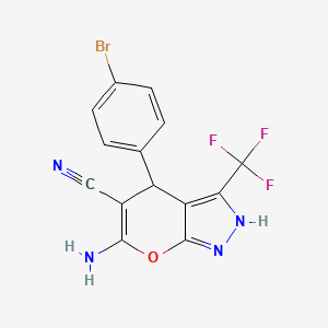 6-amino-4-(4-bromophenyl)-3-(trifluoromethyl)-1,4-dihydropyrano[2,3-c]pyrazole-5-carbonitrile