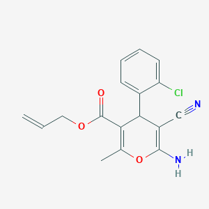molecular formula C17H15ClN2O3 B4290449 allyl 6-amino-4-(2-chlorophenyl)-5-cyano-2-methyl-4H-pyran-3-carboxylate 