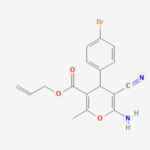 molecular formula C17H15BrN2O3 B4290451 allyl 6-amino-4-(4-bromophenyl)-5-cyano-2-methyl-4H-pyran-3-carboxylate 