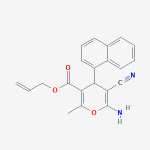 molecular formula C21H18N2O3 B4290452 allyl 6-amino-5-cyano-2-methyl-4-(1-naphthyl)-4H-pyran-3-carboxylate 
