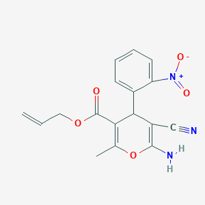 allyl 6-amino-5-cyano-2-methyl-4-(2-nitrophenyl)-4H-pyran-3-carboxylate