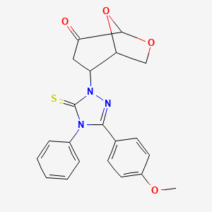2-[3-(4-methoxyphenyl)-4-phenyl-5-thioxo-4,5-dihydro-1H-1,2,4-triazol-1-yl]-6,8-dioxabicyclo[3.2.1]octan-4-one