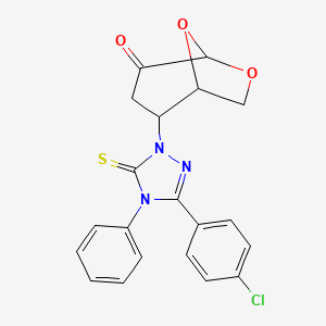 2-[3-(4-chlorophenyl)-4-phenyl-5-thioxo-4,5-dihydro-1H-1,2,4-triazol-1-yl]-6,8-dioxabicyclo[3.2.1]octan-4-one