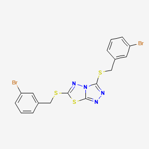 molecular formula C17H12Br2N4S3 B4290493 3,6-bis[(3-bromobenzyl)thio][1,2,4]triazolo[3,4-b][1,3,4]thiadiazole 