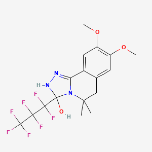 3-(heptafluoropropyl)-8,9-dimethoxy-5,5-dimethyl-2,3,5,6-tetrahydro[1,2,4]triazolo[3,4-a]isoquinolin-3-ol