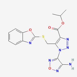 molecular formula C16H15N7O4S B4290533 isopropyl 1-(4-amino-1,2,5-oxadiazol-3-yl)-5-[(1,3-benzoxazol-2-ylthio)methyl]-1H-1,2,3-triazole-4-carboxylate 