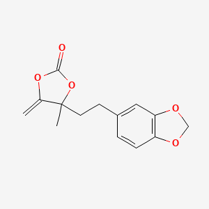 molecular formula C14H14O5 B4290559 4-[2-(1,3-benzodioxol-5-yl)ethyl]-4-methyl-5-methylene-1,3-dioxolan-2-one 