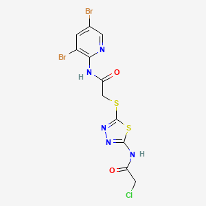 2-chloro-N-[5-({2-[(3,5-dibromopyridin-2-yl)amino]-2-oxoethyl}thio)-1,3,4-thiadiazol-2-yl]acetamide