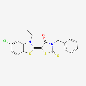 3-benzyl-5-(5-chloro-3-ethyl-1,3-benzothiazol-2(3H)-ylidene)-2-thioxo-1,3-thiazolidin-4-one