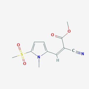 molecular formula C11H12N2O4S B429057 methyl 2-cyano-3-[1-methyl-5-(methylsulfonyl)-1H-pyrrol-2-yl]acrylate 
