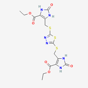diethyl 5,5'-[1,3,4-thiadiazole-2,5-diylbis(thiomethylene)]bis(2-oxo-2,3-dihydro-1H-imidazole-4-carboxylate)