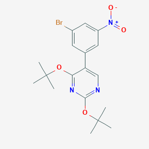 molecular formula C18H22BrN3O4 B429059 5-{3-Bromo-5-nitrophenyl}-2,4-ditert-butoxypyrimidine 