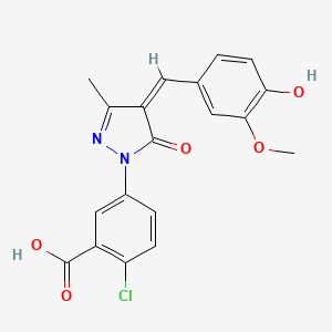 2-chloro-5-[4-(4-hydroxy-3-methoxybenzylidene)-3-methyl-5-oxo-4,5-dihydro-1H-pyrazol-1-yl]benzoic acid