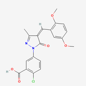 2-chloro-5-[4-(2,5-dimethoxybenzylidene)-3-methyl-5-oxo-4,5-dihydro-1H-pyrazol-1-yl]benzoic acid